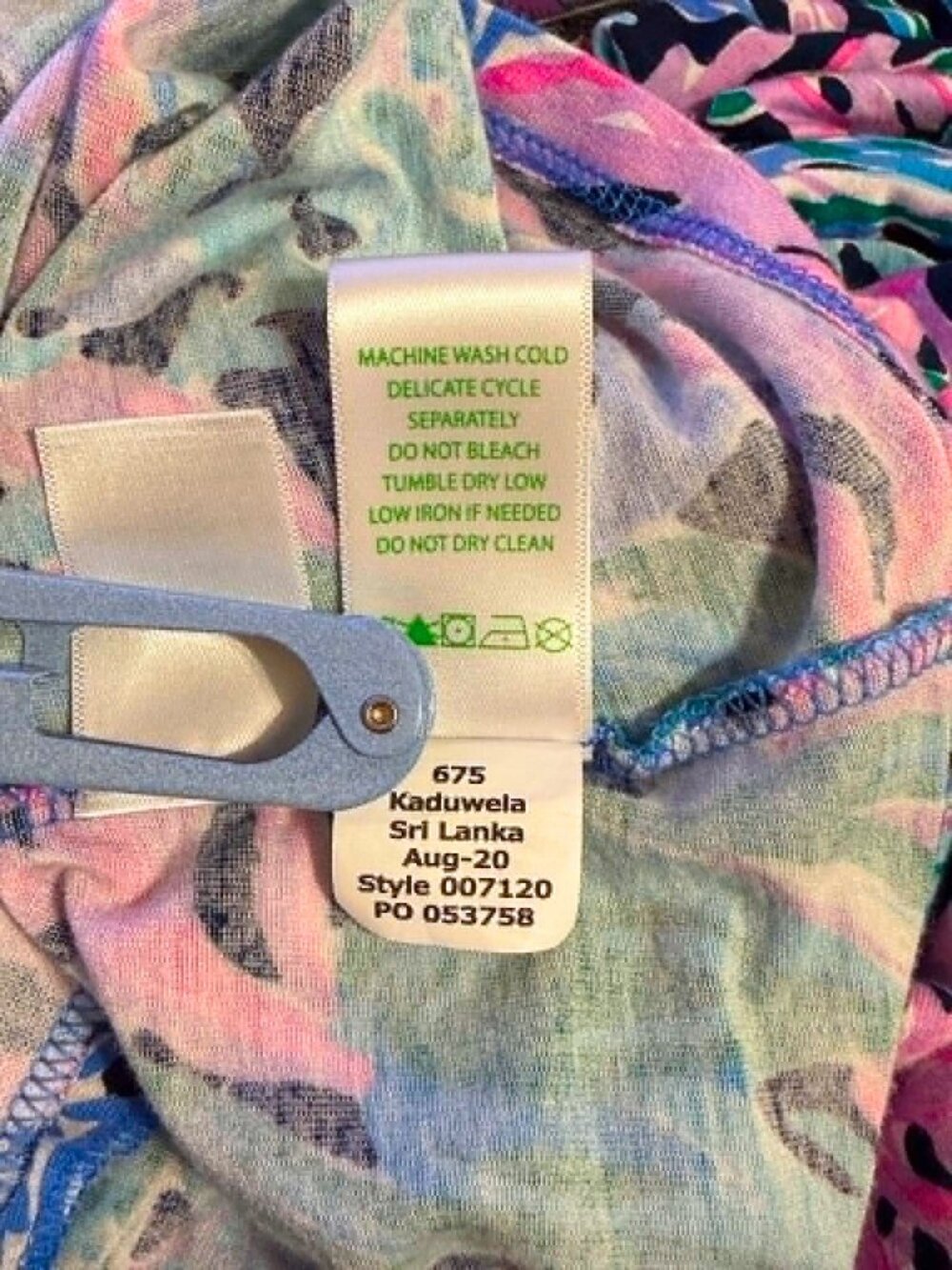 Lilly Pulitzer Button Down Pajama Top in Pink and Blue | Sleep Shirt Size XL - Picture 5 of 5